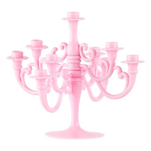 pink cake candelabra & candles