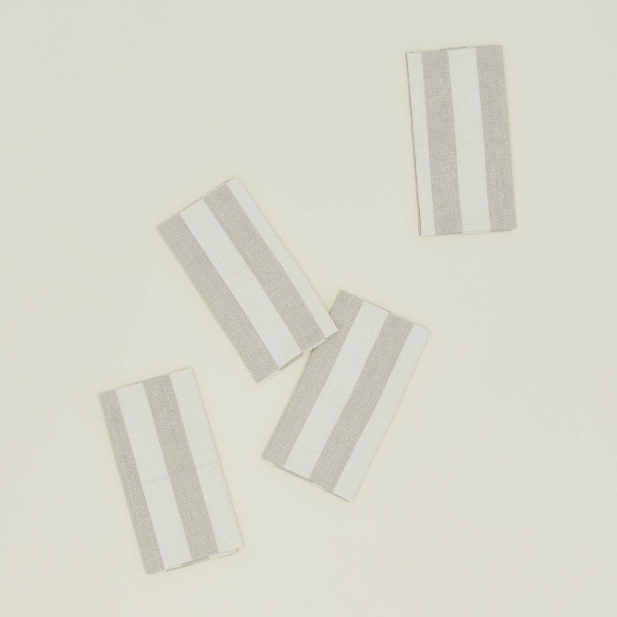 striped {ivory/flax} dinner napkins {set of 4}