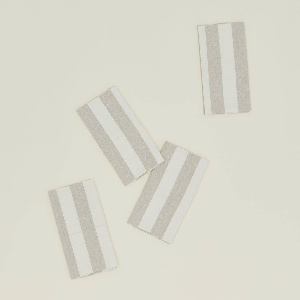 striped {ivory/flax} dinner napkins {set of 4}