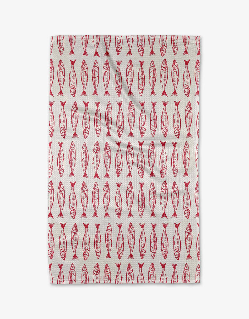 sardines tea towel