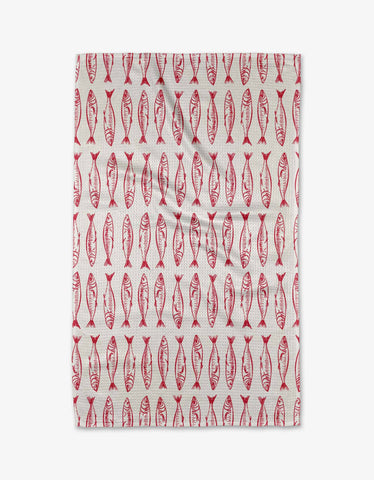 sardines tea towel