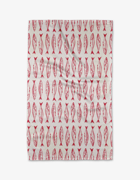 sardines tea towel