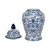 white/blue ceramic chinoiserie temple jar