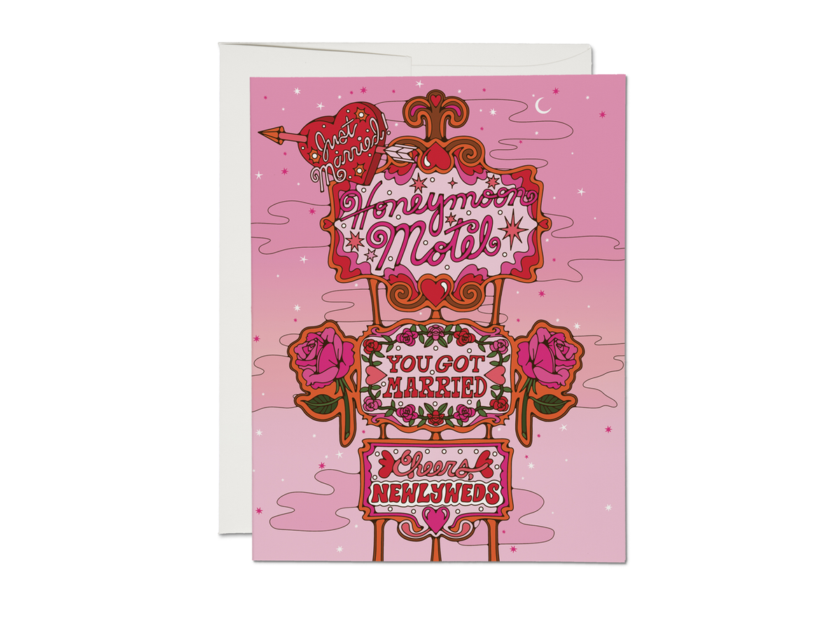 honeymoon motel card