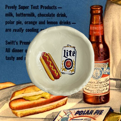 hot dog & beer trinket dish