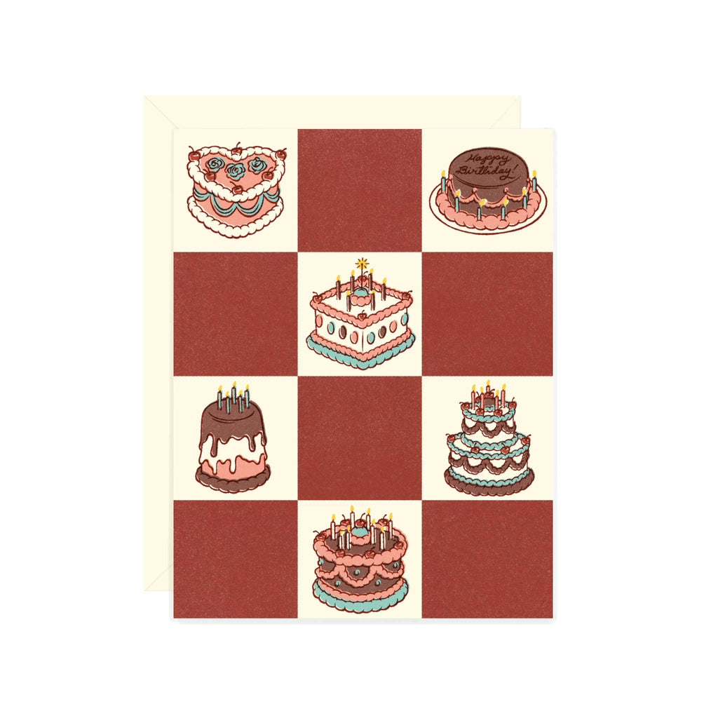birthday cakes card {vintage cake card}