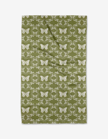 geometric butterflies tea towel