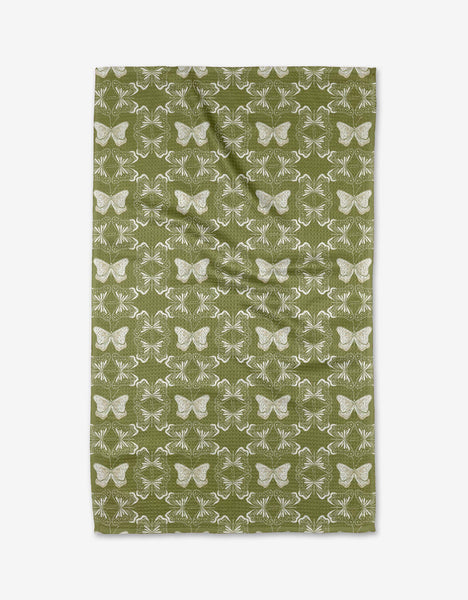 geometric butterflies tea towel
