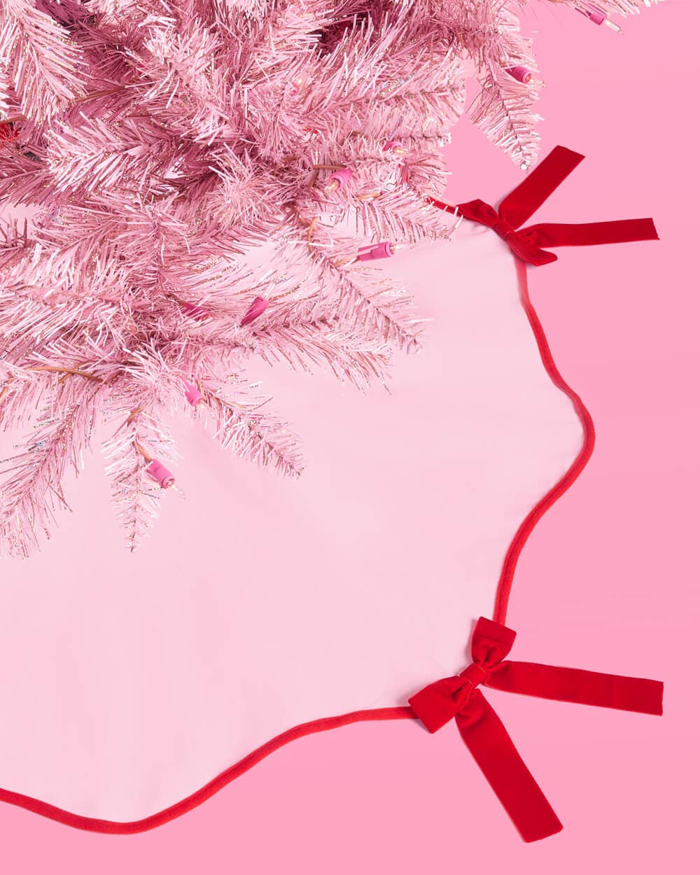 pink Christmas tree skirt