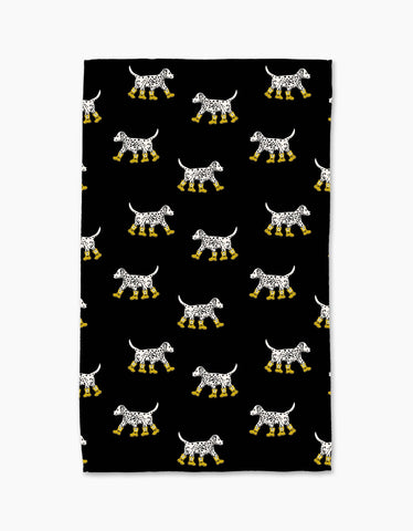 dalmatian in boots tea towel