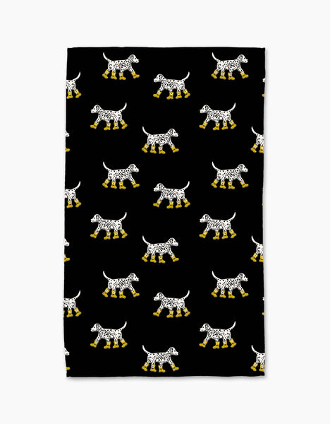 dalmatian in boots tea towel
