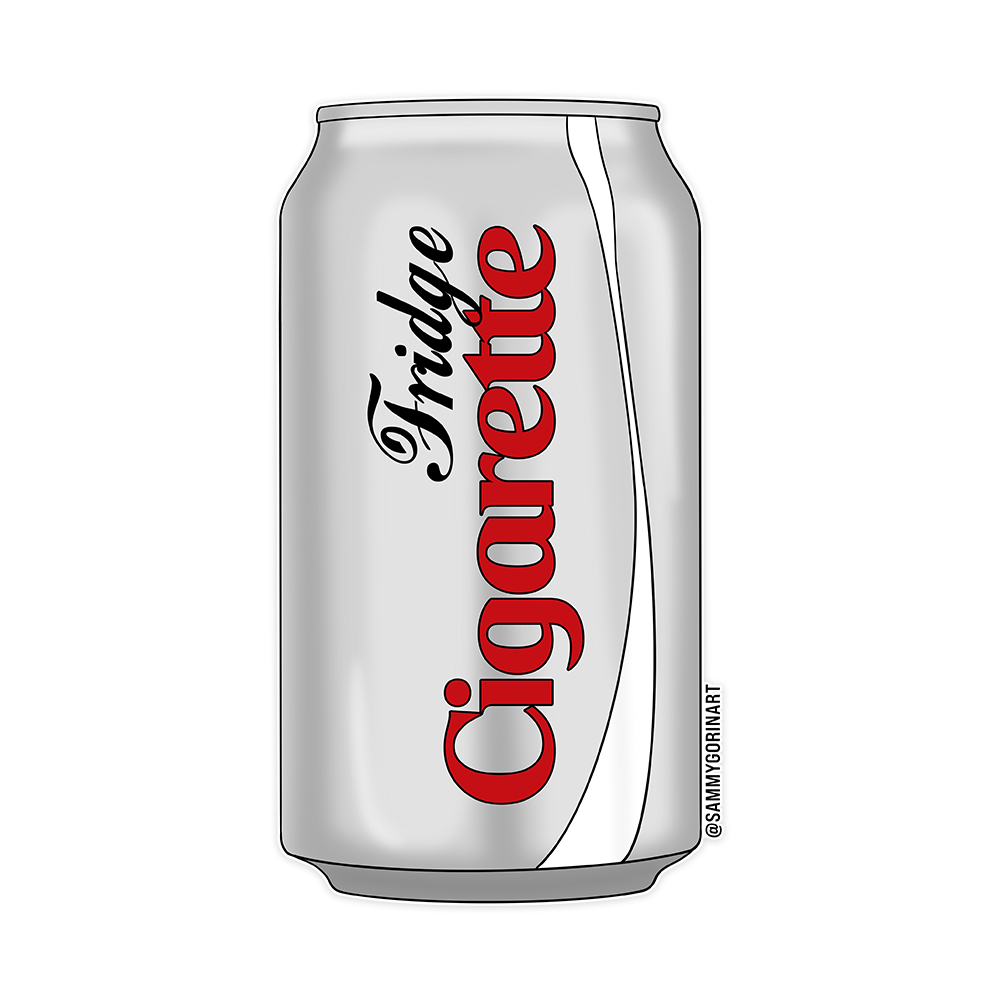 fridge cigarette {cola can} sticker