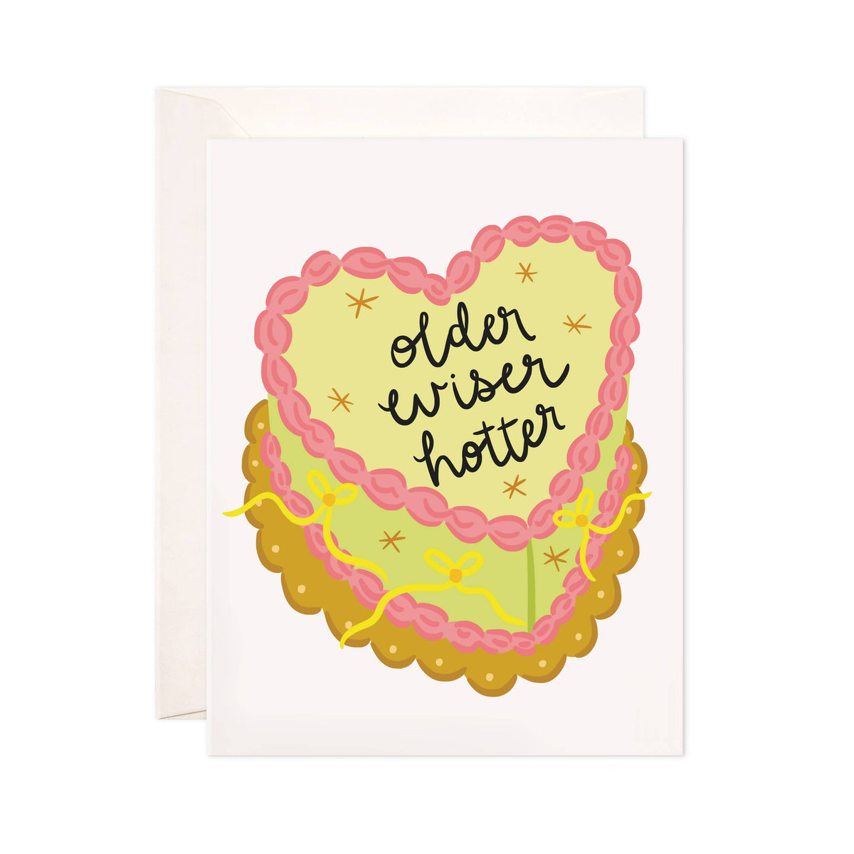 older wiser hotter greeting card