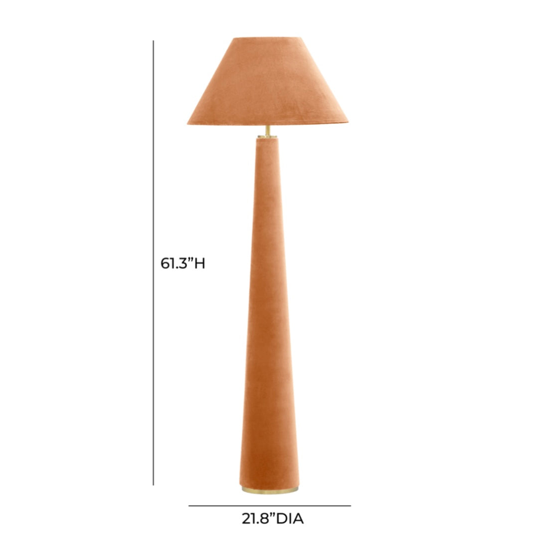 terracotta velvet floor lamp {shipping not available}