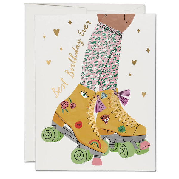 best birthday ever roller skate card