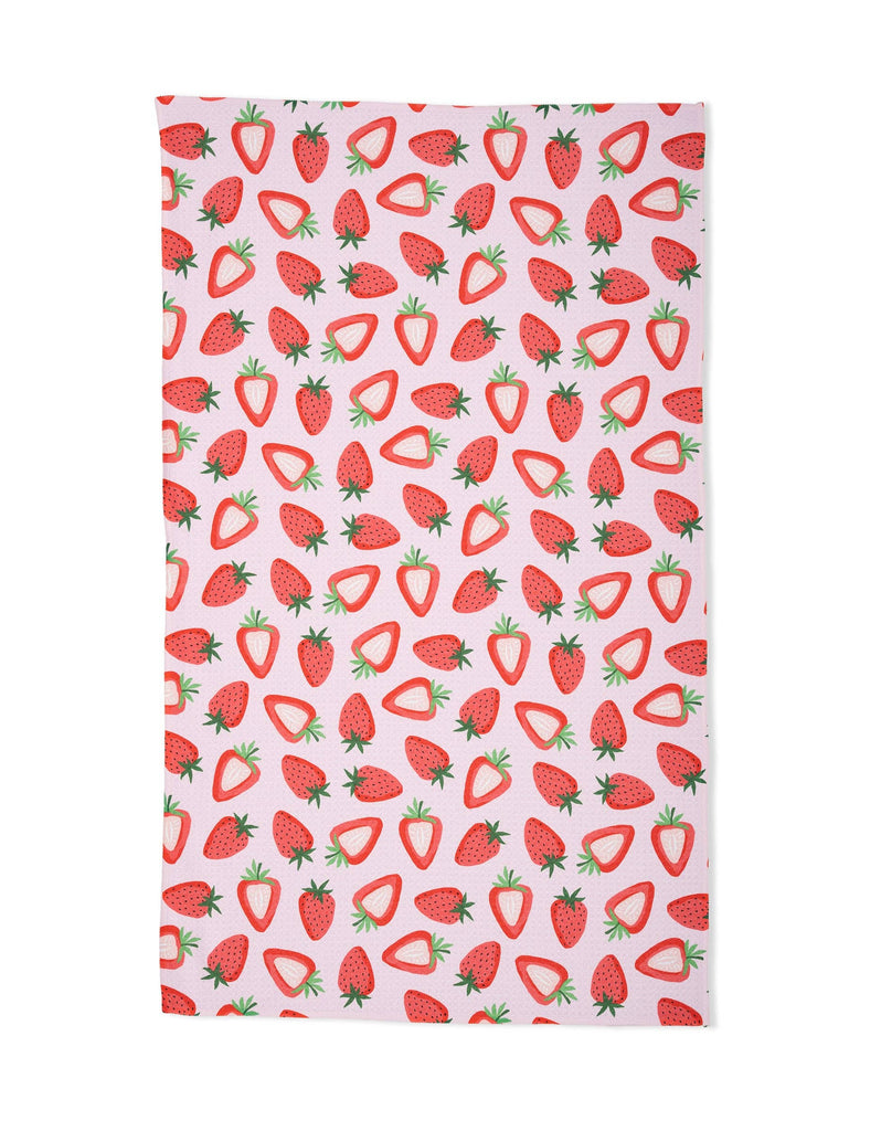 sweet strawberry tea towel