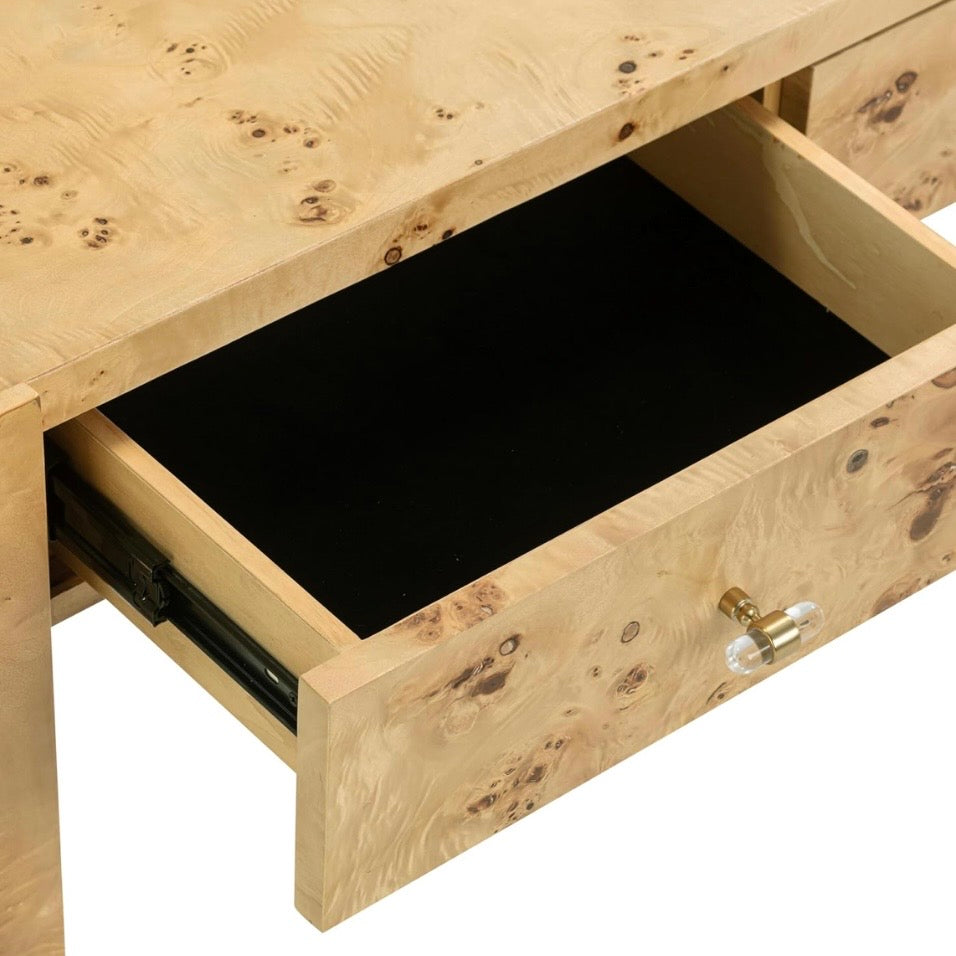 burl console table {shipping not available}