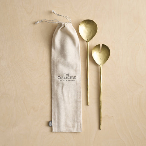brass salad servers {set of 2}