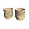 hand thrown thumbprint stoneware cortado cups