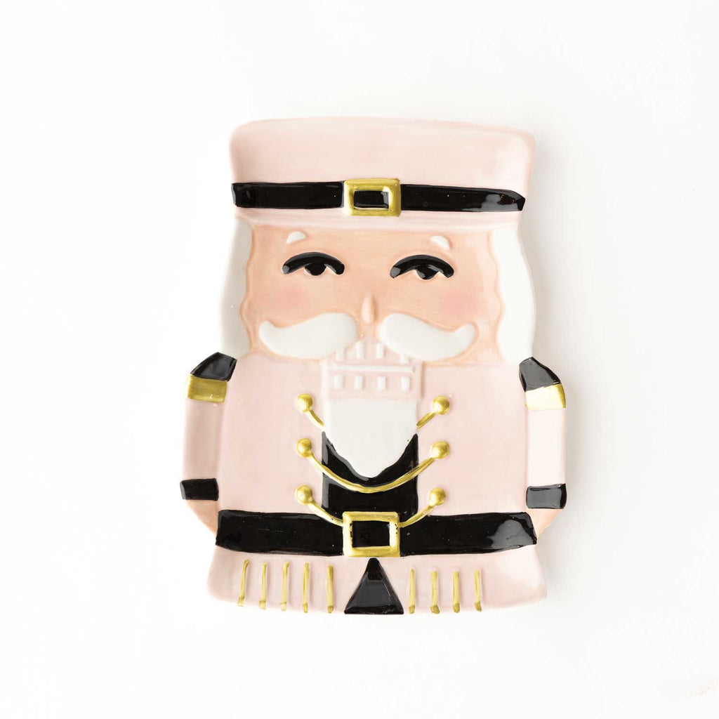 pink nutcracker dessert plate