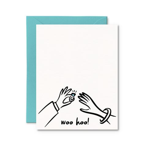woo hoo engagement wedding card