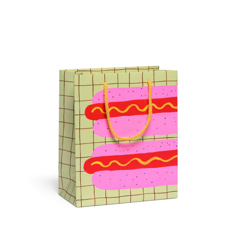 neon hot dog gift bag