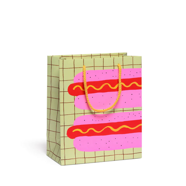 neon hot dog gift bag
