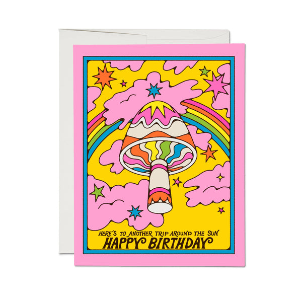 here's to another trip around the sun.  happy birthday card