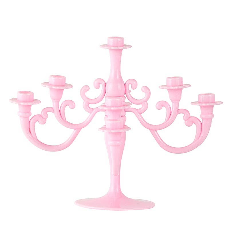 pink cake candelabra & candles