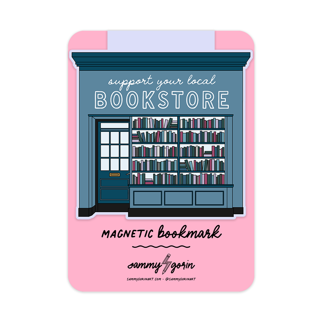 support your local bookstore magnetic bookmark