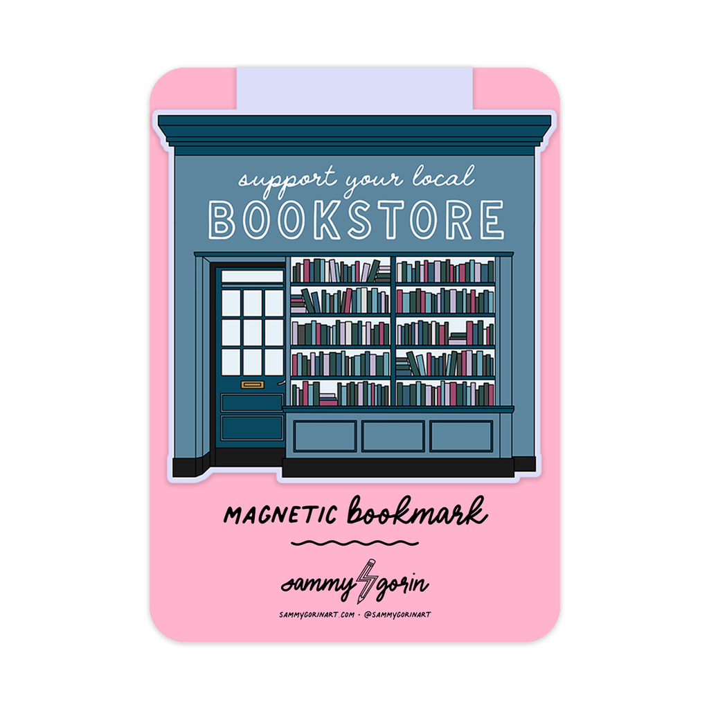 support your local bookstore magnetic bookmark
