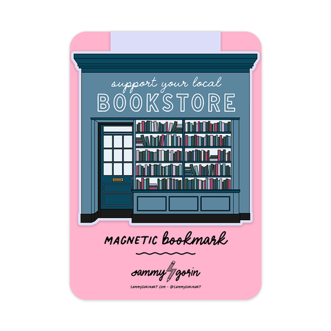 support your local bookstore magnetic bookmark