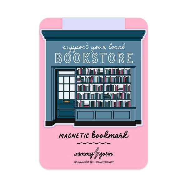 support your local bookstore magnetic bookmark