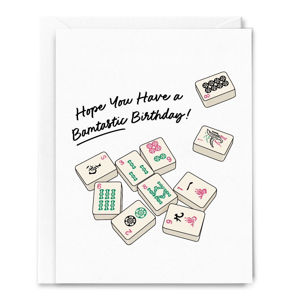 have a bambastic birthday mahjong card