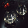 polka dot stemless bubble wine glasses