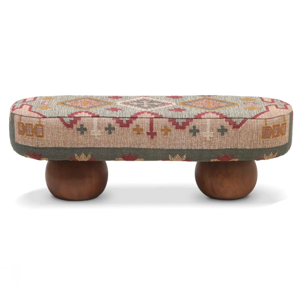 rizi textured wool upholstered bench {pick up only}