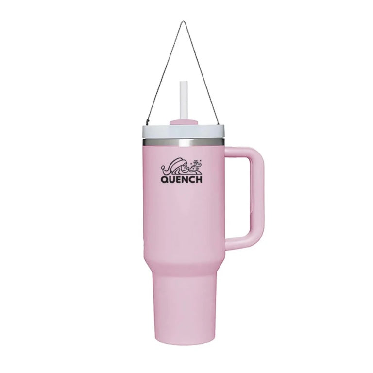 tumbler w/straw ornament