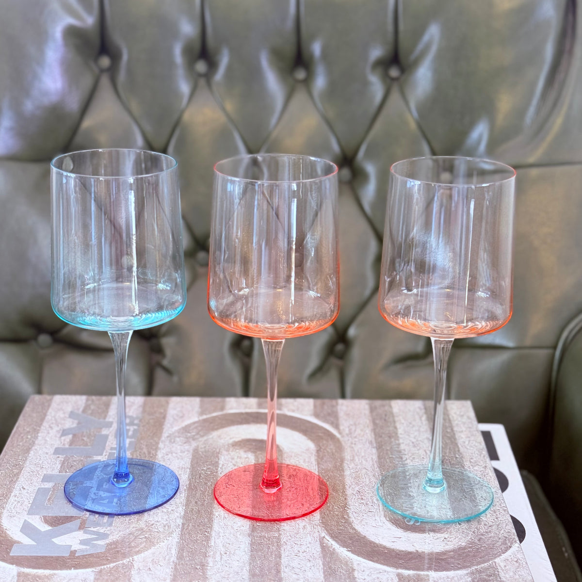 two tone stemmed glassware {set of 3}