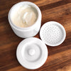 grease container {white porcelain}