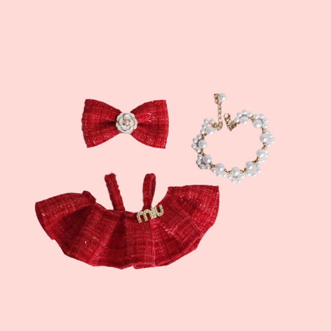 labubu designer red pc set