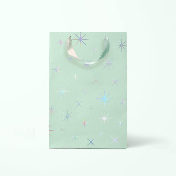 holographic starburst gift bag {mint}