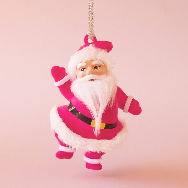 retro dancing santa ornament