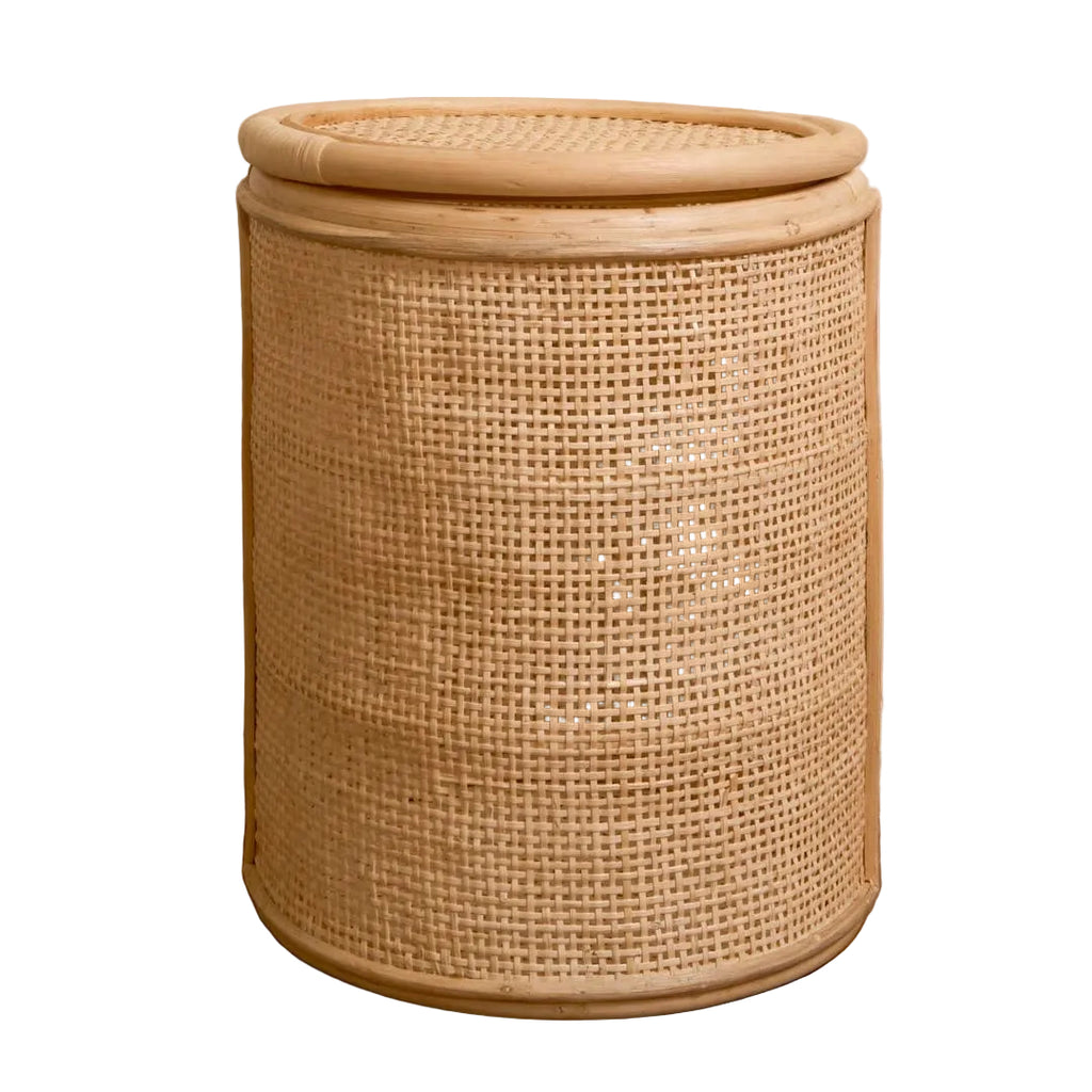 rattan cane basket with lid