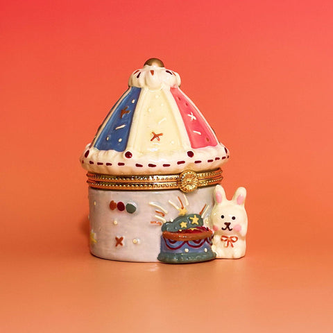 carousel tent bunny trinket box
