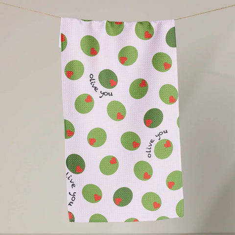 olive you bar towel