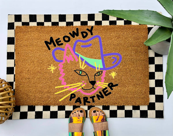 meowdy partner doormat