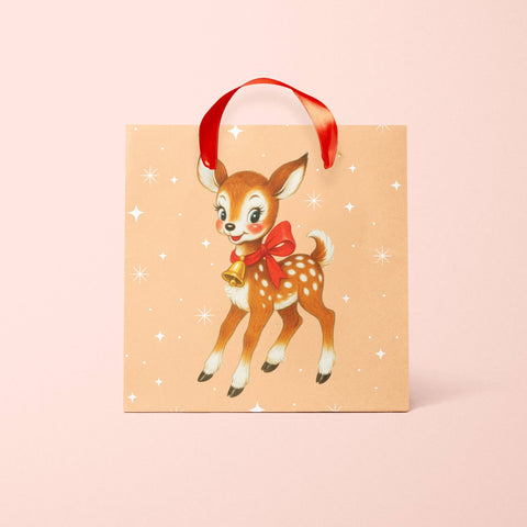 retro deer {small} gift bag