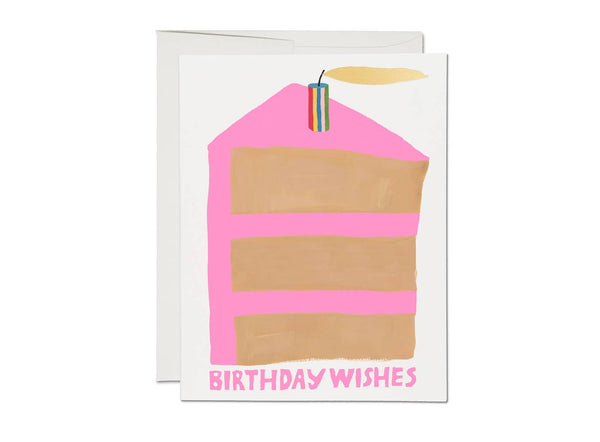 birthday wishes slice of cake card