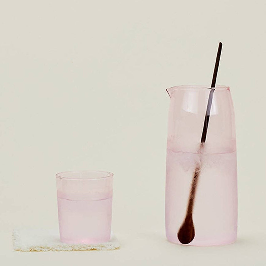 glass {blush} pitcher