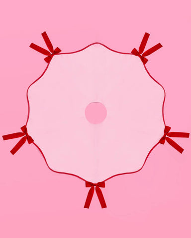 pink Christmas tree skirt